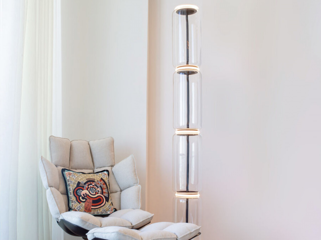 Итальянский светильник от Flos - Noctambule Floor 4 High Cylinder Big Base