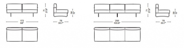 Итальянский диван Cassina -   5 Canapé, Appartement le Corbusier, durable