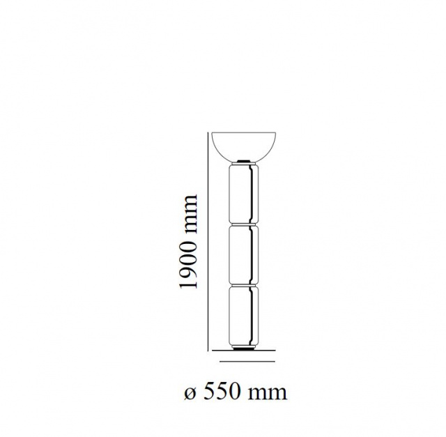 Итальянский светильник Noctambule Floor 3 High Cylinder Bowl Big Base