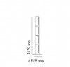 Итальянский светильник от Flos - Noctambule Floor 4 High Cylinder Big Base