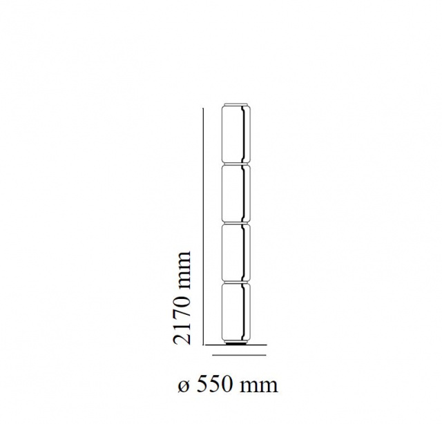 Итальянский светильник от Flos - Noctambule Floor 4 High Cylinder Big Base