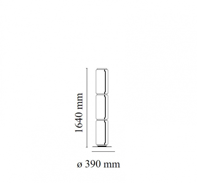 Итальянский светильник от Flos - Noctambule Floor 3 High Cylinder Small Base