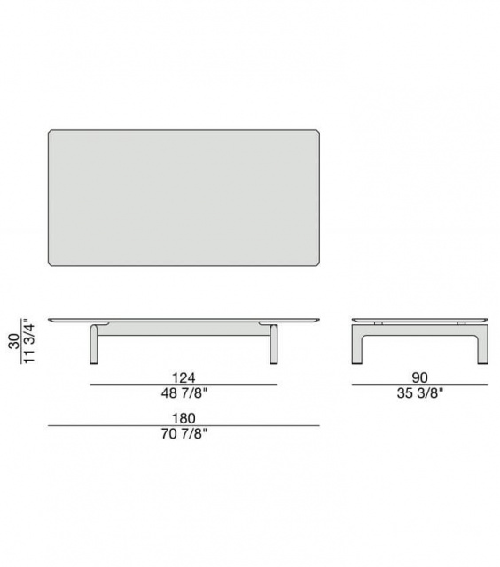 Итальянский журнальный стол Porada Quay Rectangular